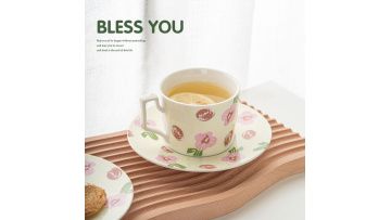 the Exquisite Rose-Patterned Coffee Cup Set!