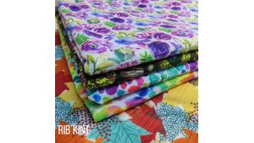 hot sale nice price low moq custom digital printing polyester velvet rib knit stretch fabric1