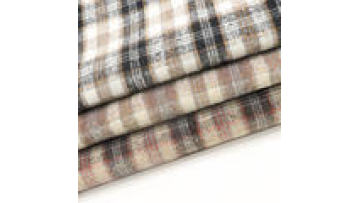 OEM&ODM 40% Polyester 30%cotton 30%rayon Yarn Dyed Knit Plaid Fabric for Women Coat1