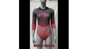red gymnastic leotard