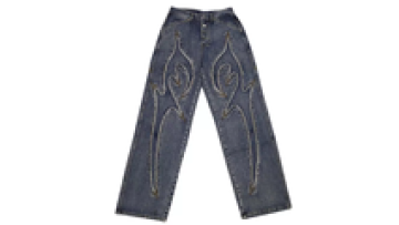 Custom Fashion Vintage Embroidery Long Straight Pants for Men Mens Denim Jeans1