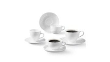 Porcelain Cappuccino Cups & Saucers - 6 Ounce Espresso & Demitasse Cups for Latte, Cafe Mocha & Tea1