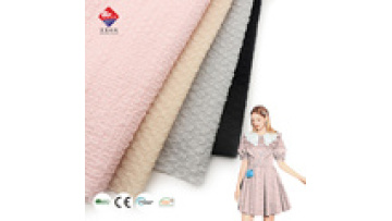 New Knitted pink 95% Polyester 5%spandex Seersucker Fabric Bubble Jacquard Fabric for Garment1