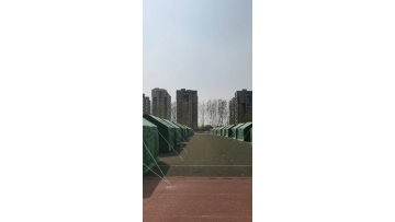 Temporary emergency tent installation completed