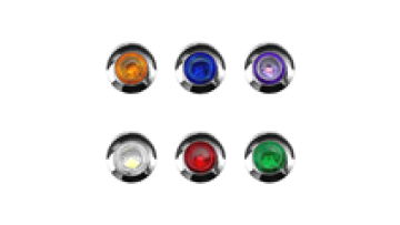 12-24V Chrome Neon Round Mini 3/4 Inch Ice Blue LED Indicator Side Marker Lights for Trucks Trailers1