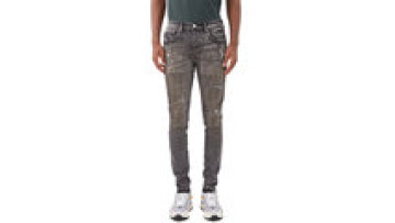 Custom New Design Distressed Ribbed Skinny Mens Printed Jeans Slim Fit Pant1