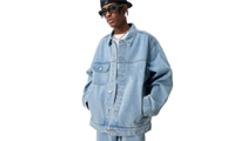 Custom Acid Wash Zip Up Oversized Hand Painted Men Distressed Denim Jean Jacket1