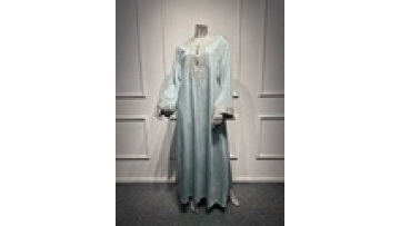 New Arrival Factory Dubai Abaya Embroidery Luxury EID Muslim Women Dress Modest Long Robe Dress1