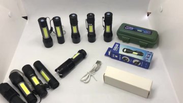Rechargeable LED Flashlight XPE+COB lamp bead 100 meters lighting distance for adventure camping Fishing Hiking Security1