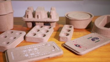 Biodegradable compostable pulp moulded coffee tray cup holder 4 cup disposable drink carrier1