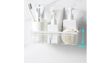 Selected Materials Wall-Mounted Iron Bathroom Rack with Drain Finishing for Household Storage1