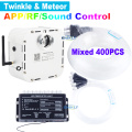 32W RGBW TWINKLE Fiber Optic Lights Bluetooth APP Control Ceiling LED Light Kit 5m Shooting Meteor Effect RF Romote Controller