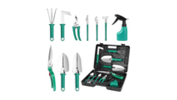 10 Pieces Green heavy duty garden hand tool kit Garden tool set With Carrying Case gardening tools and equipment1