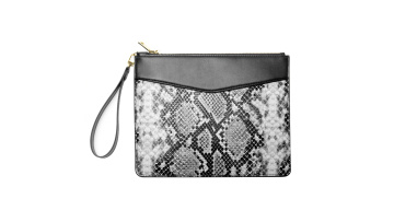 snakeskin clutch bag