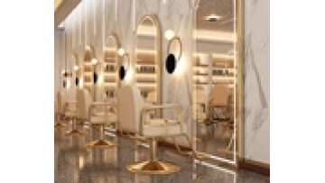 customization  European wall style modern mounted simple LED with light hotel hair cutting Barber salon gold mirror1