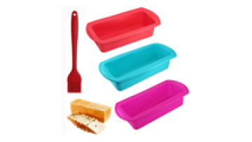 Wholesale Bpa free food grade silicone Rectangular Cake molds Non-Stick Oil Brush Baking Molds Set Bakeware Tray1