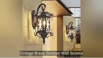 Vintage Brass Outdoor Wall Sconce Light for Garden Gates1