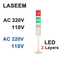 LED AC220V 110V DC 12V 24V Safety Stack Lamp Red Green Yellow Flash Industrial Tower Signal Light LTA-505 Red and green 2 layer