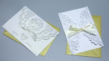 Custom Printing Luxury Wedding Cards Elegant Paper Wedding Invitation Cards with Envelopes and Ribbon1