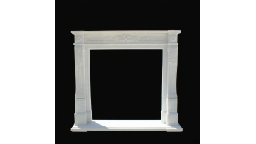 White Marble Fireplace Minimalist Hand Finished Mantel Art