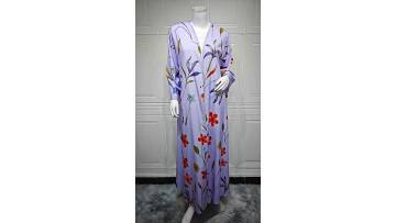 Floral Print Open Abaya Set with Hijab