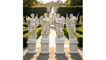 beautiful-angels-statues-residential-courtyard-decor