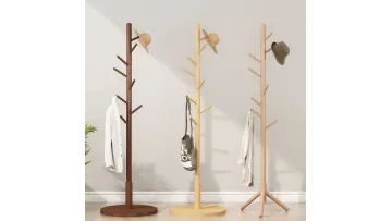 Solid Wood Floor-Standing Coat Rack1