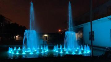 Circular fountain pool