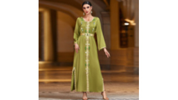 Luxury Muslim Dress for Women Elegant Dubai Abaya Kaftan Long Loose Rhinestone Decorated Eid Ramadan Evening Party Wear1