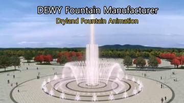 Circular outdoor musical pond fountain