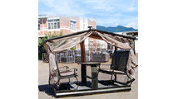 Swing outdoor courtyard villa four-person power rocking chair leisure outdoor wrought iron open-air balcony home cradle chair1