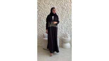 Elegant Black Kimono Abaya for Muslim Women MQ247