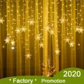 Christmas snowflakes LED String lights Flashing Lights Curtain Light Waterproof Holiday Party Connectable Wave Fairy Light 3.2M