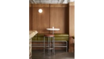 High quality commercial furniture cafe I shape leather and wood sectional sofa for booth bench  restaurants1