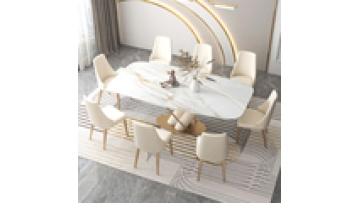 High quality Italian style home small apartment luxury nordic dining family with 6 chairs banquet table set1