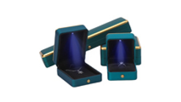Han Hong factory wholesale luxury jewelry box organizer Bracelet necklace Earring ring with light peacock blue led jewelry box1