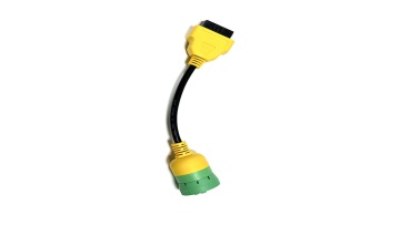 OBDII 16Pin Female to Cummins 9Pin Male Diagnostic Cable, Yellow-Green Overmold