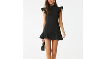 Mode Lady Ruffled Cap Sleeves Mini Night Party Clothes Dress Casual Dresses Spring Summer Autumn Customized Size Knitted1