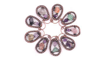 SP1916C Nugget Retro Copper Stone Pendant