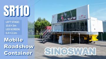 SR110 Mobile Roadshow Container | 10.8×3m Hydraulic Stage + 6.4×2.1m LED Screen + Expandable Business Space