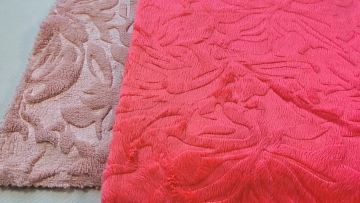 New Design Embossed Double Side Warp Knitted Coral Fleece Fabric For Coat Sofa Cover1
