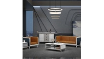 Furniture Factory Provided Orange Leather Royal Antique Style Modern Office Sofa1