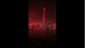 Super high water laser fountain