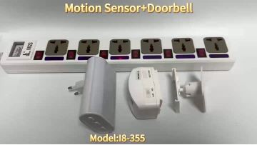 I8-355,PIR motion sensor alarm and wireless doorbell kit for home,store and parking entrance