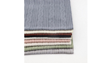 Stock Jacquard Pointelle Fabric 94%Polyester 6%Spandex 225GSM Stretch Dyed Jacquard Knitted Fabric for Baseshirt1