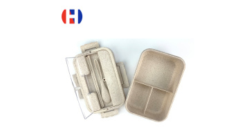 Reusable plastic double layer bento box lunch box with the tableware HOZ Kitchenware1