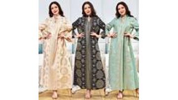 Summer Dubai Abaya Elegant Women's Dresses Traditional Muslim Sequin Evening Dress Middle East Muslim Robe Female Dress1