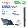 solar submersible water pumps impeller pozo 72V 750W 1100W submersible wellness water pump deep well with panel pomp pocillos