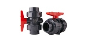 Chinese New Design Water Fittings Plastic Drawing Red Handle UPVC True Double Union Ball Valve1