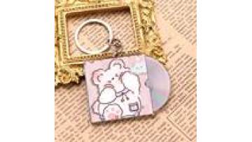 Acrylic CD Model NFC Keychain Music Album Keychains Key Ring Hanging Plastic Cartoon Keychain Custom Mini CD Album Acrylic1